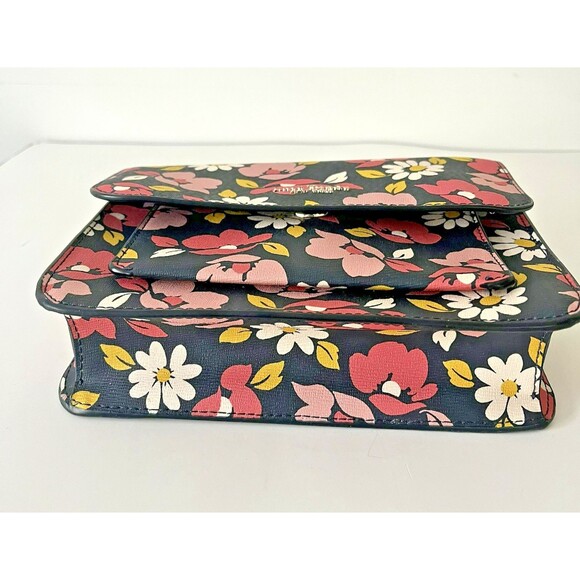 Kate Spade New York Crossbody Small Blue Floral Chain Remi Road Trip - Picture 6 of 8